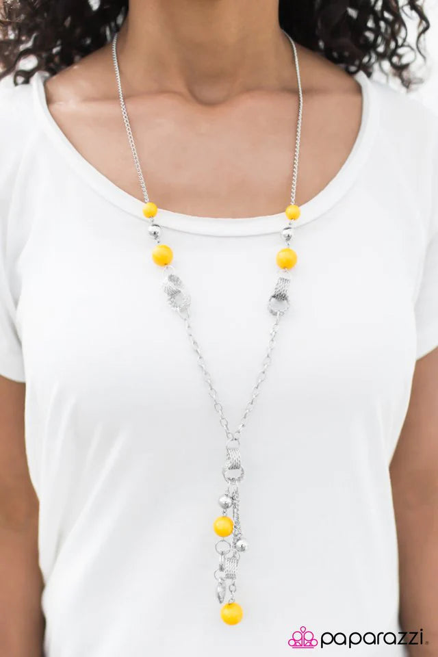 Paparazzi Necklace ~ Locked In - Yellow