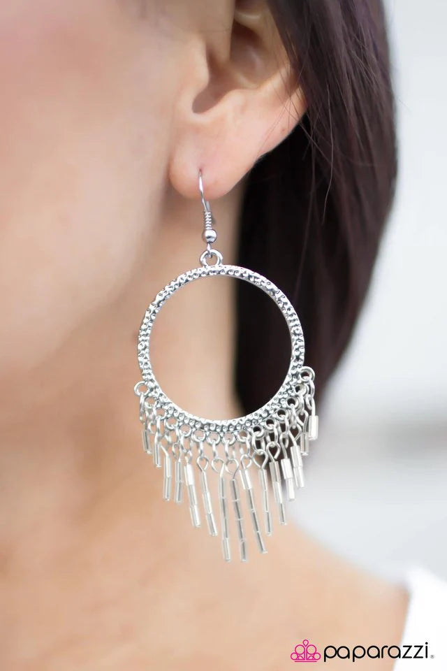 Paparazzi Earring ~ GLOW-It-All - Silver