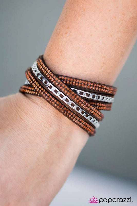 Paparazzi Bracelet ~ Put On Your Game Face - Brown