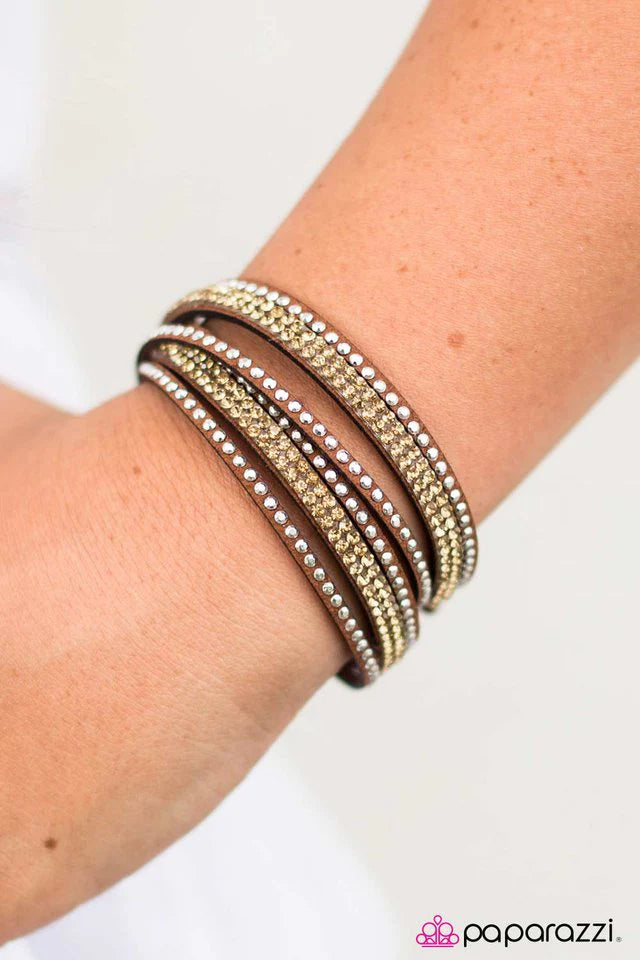 Paparazzi Bracelet ~ Slim Pickings - Brown