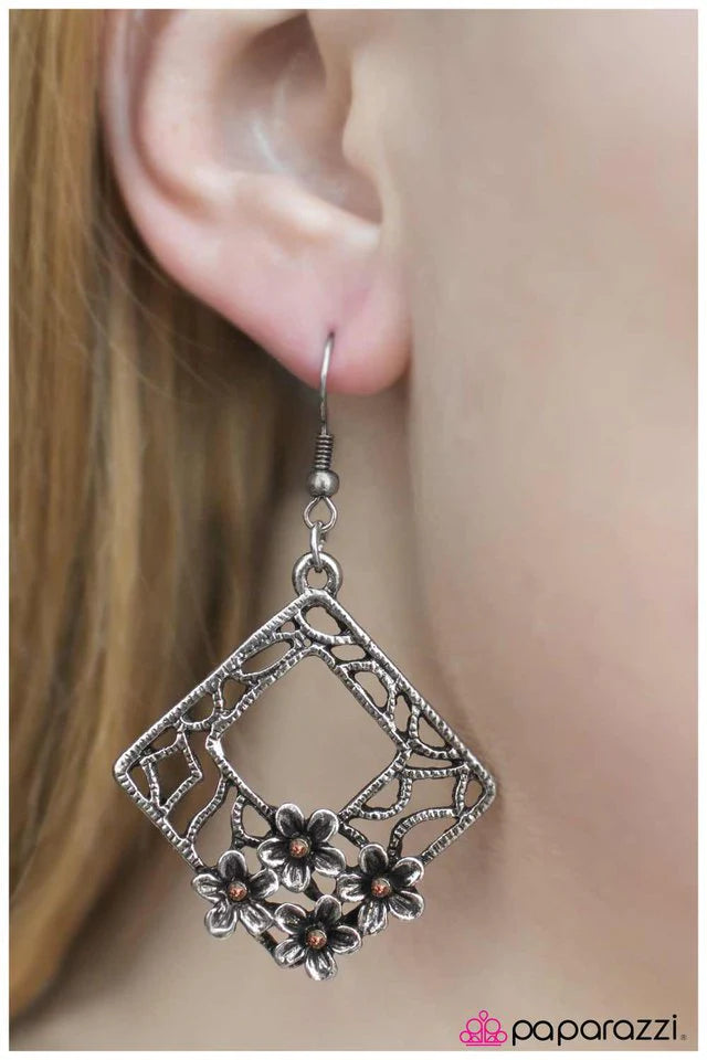 Paparazzi Earring ~ Window Shopping - Brown