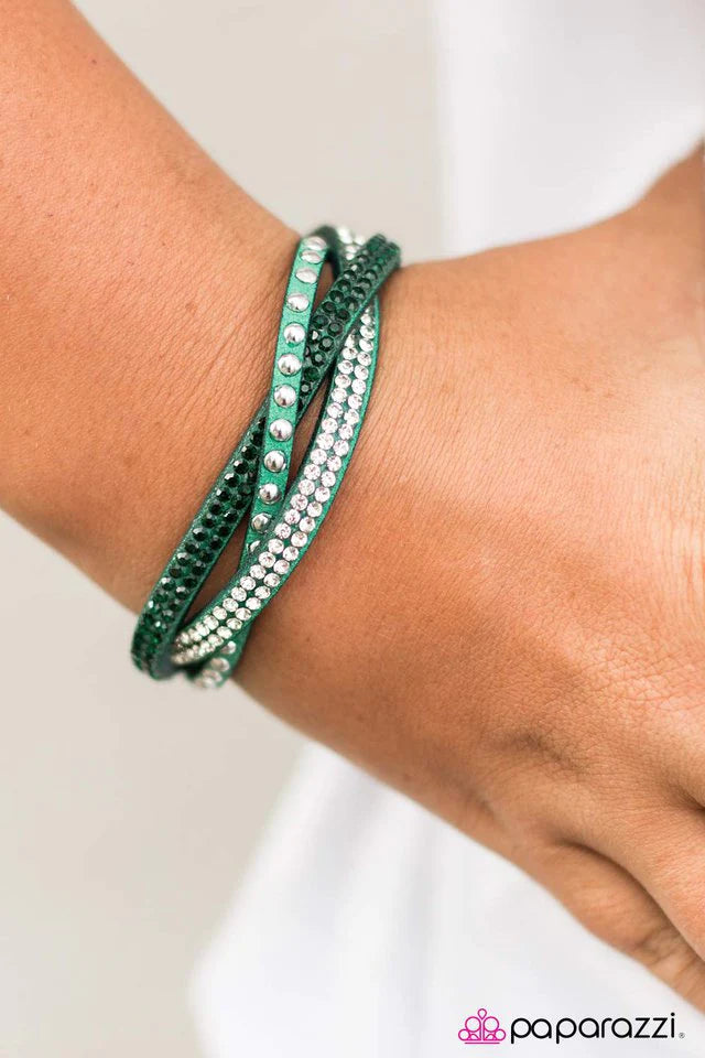 Paparazzi Bracelet ~ Down For The Count - Green