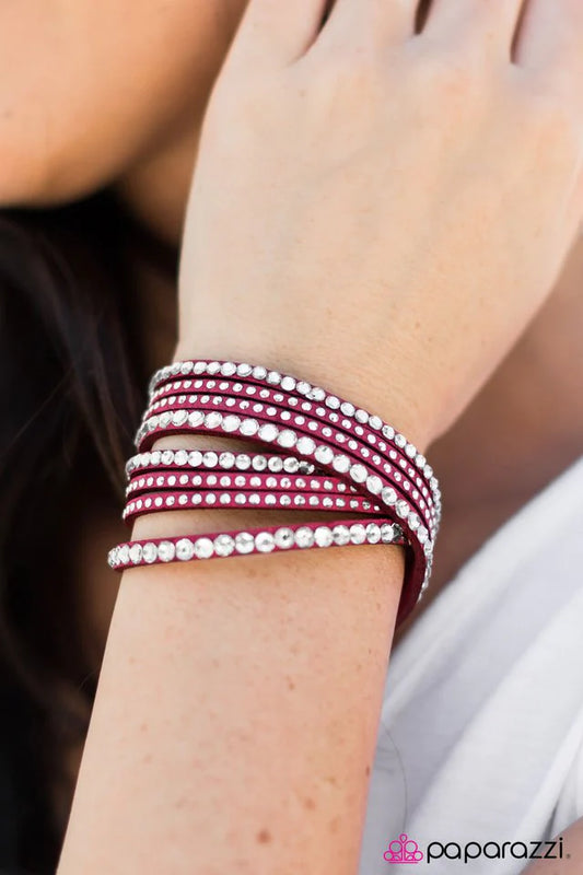 Pulsera Paparazzi ~ News Flash - Rosa