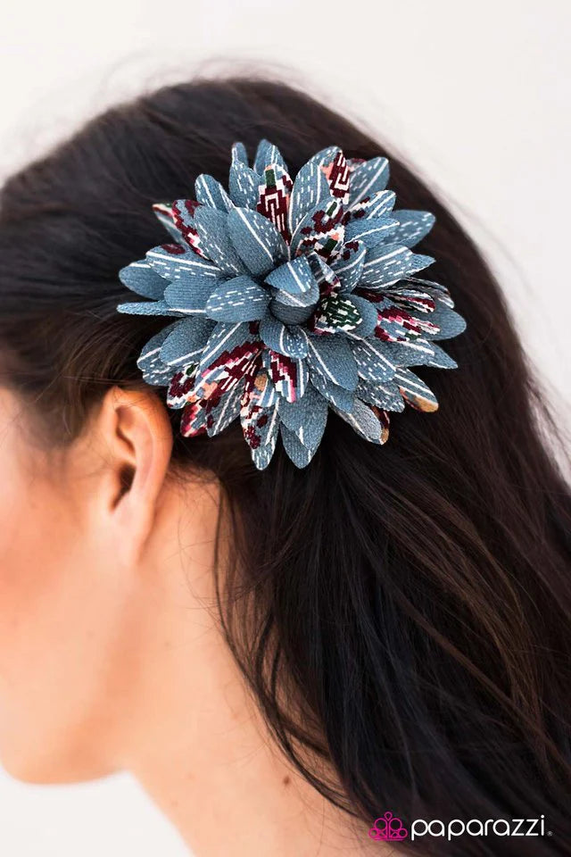 Accesorios para el cabello de Paparazzi ~ Flor de cactus - Azul