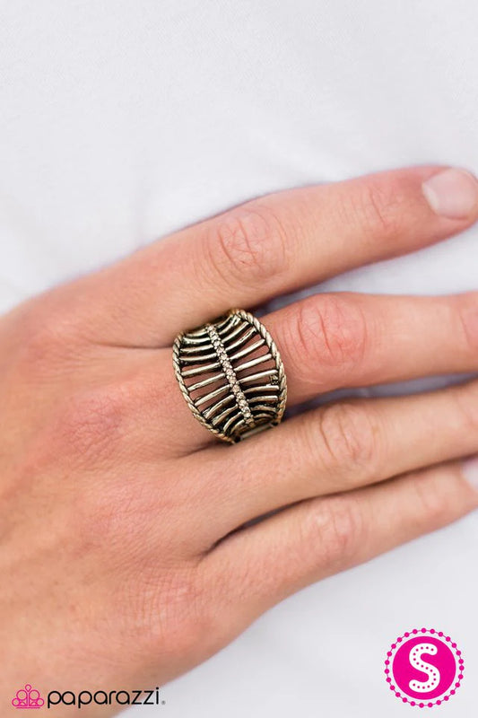 Paparazzi Ring ~ Diamond Corsets - Brass