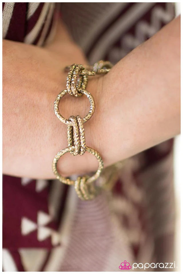 Paparazzi Bracelet ~ Covert - Brass