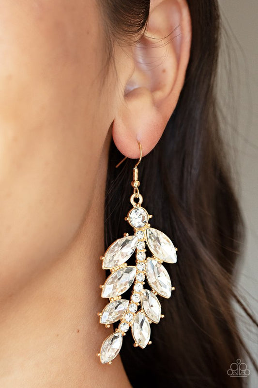 ​Ice Garden Gala - Gold - Paparazzi Earring Image