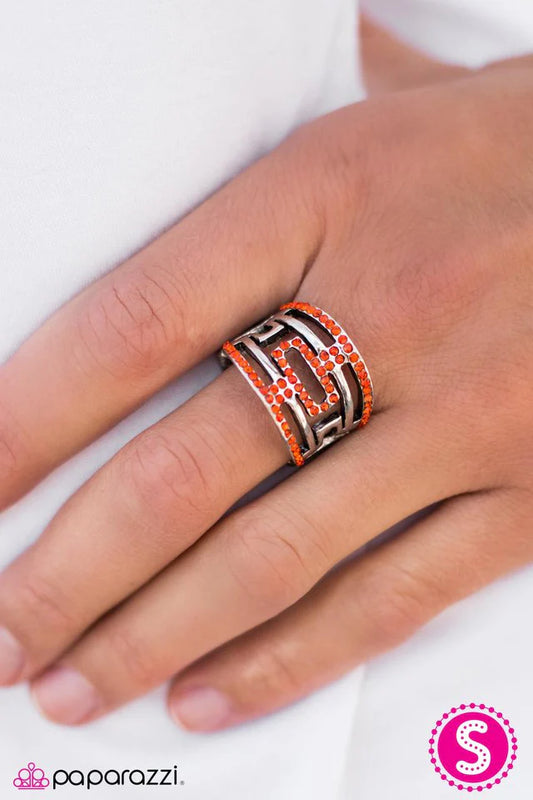 Anillo Paparazzi ~ Laberintos Mayas - Naranja