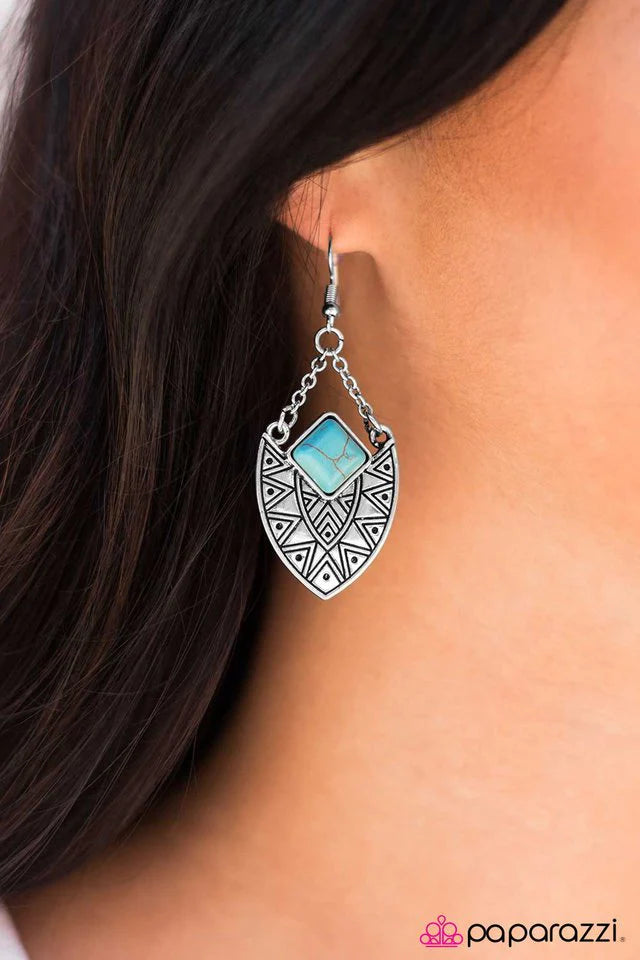 Paparazzi Earring ~ Montana Hills - Blue