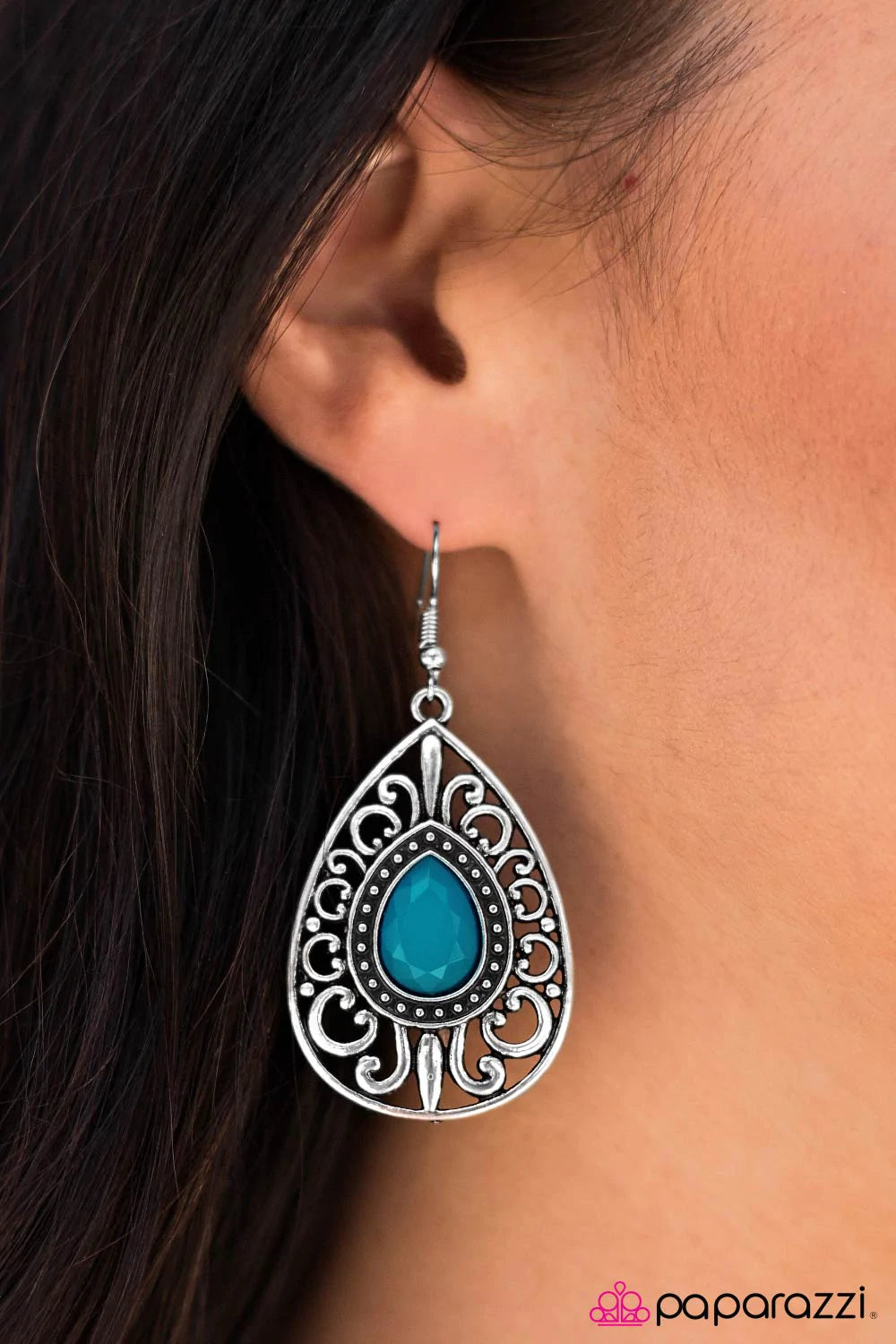 Paparazzi Earring ~ Swept Up In It All - Blue