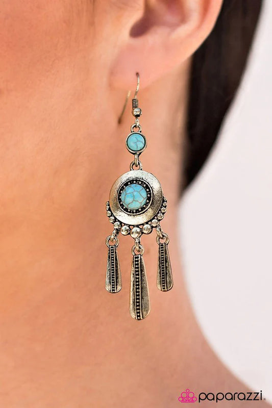 Paparazzi Earring ~ Open Sesame - Blue