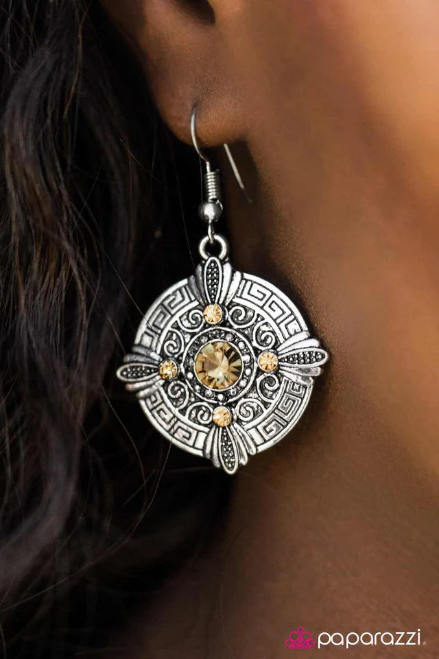 Paparazzi Earring ~ Wish Away - Brown
