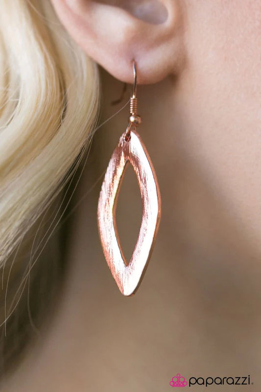 Paparazzi Earring ~ SHEEN Girls - Copper