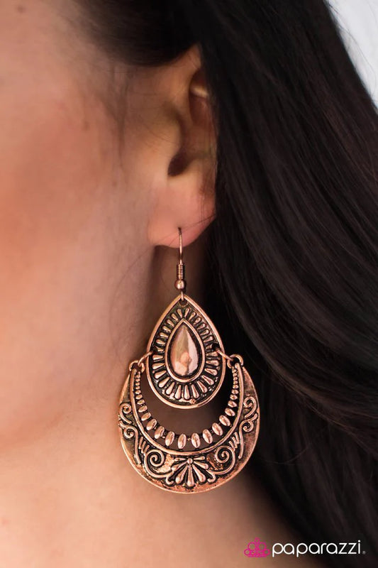 Paparazzi Earring ~ Trials and TRIBAL-ations - Copper