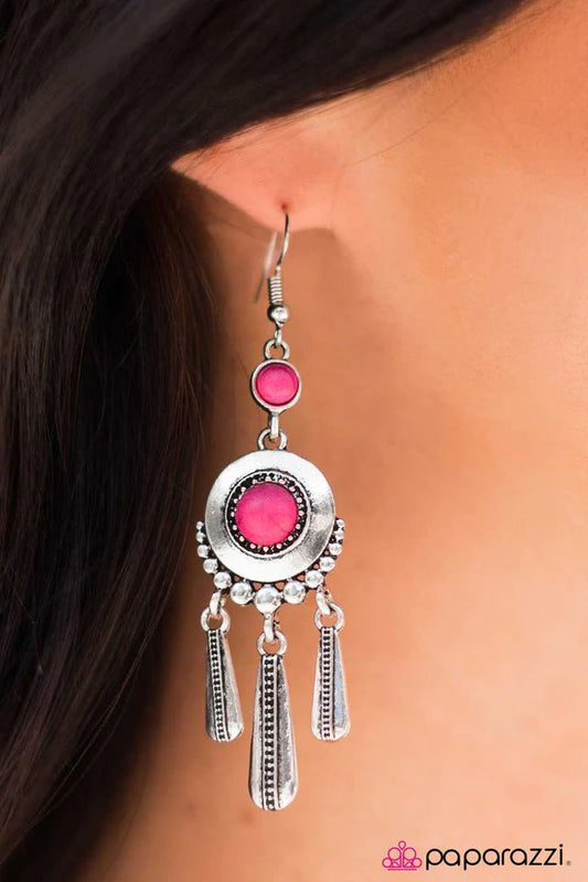 Paparazzi Earring ~ Open Sesame - Pink