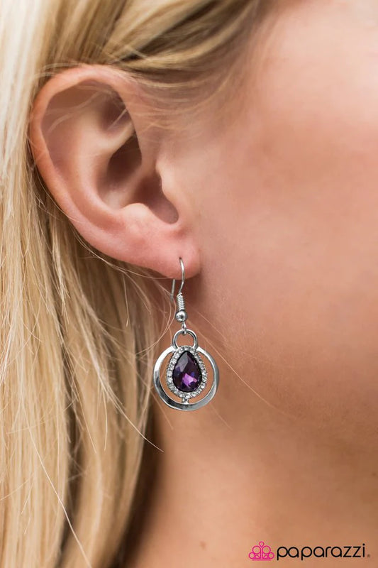 Paparazzi Earring ~ Luxe and Lush - Purple