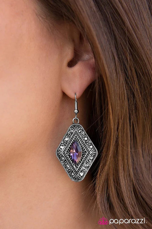 Paparazzi Earring ~ Two Of A SHINE - Purple