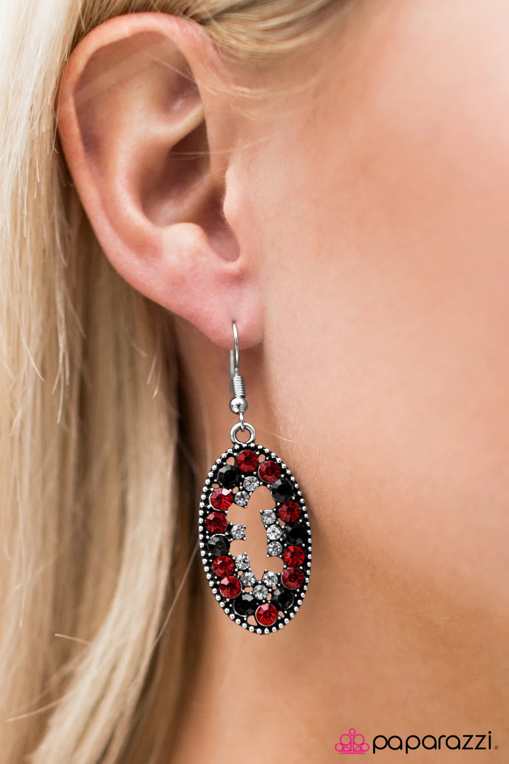 Paparazzi Earring ~ Midnight Mosaic - Red