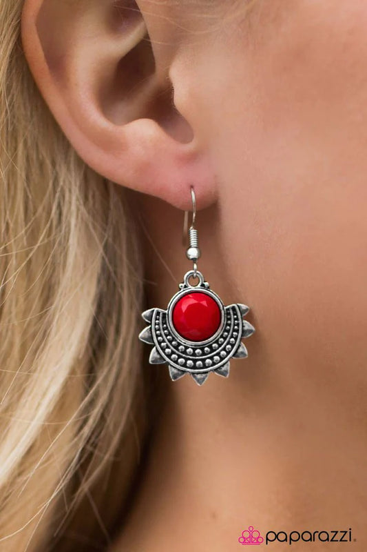 Paparazzi Earring ~ Adventure Is Out There - Red