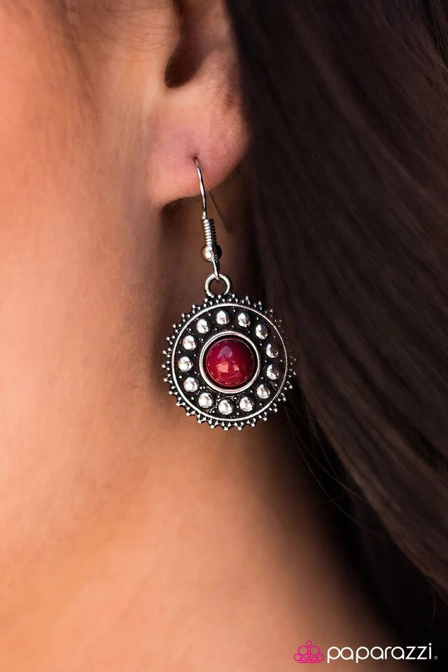 Paparazzi Earring ~ Under the Desert Sun - Red