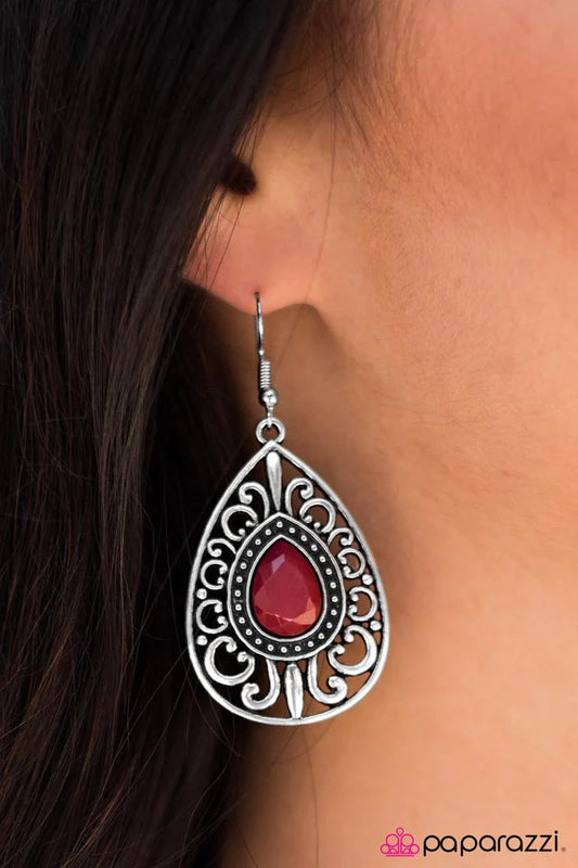 Paparazzi Earring ~ Swept Up In It All - Red