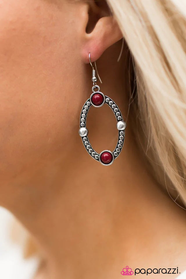 Paparazzi Earring ~ Fox Hollow - Red