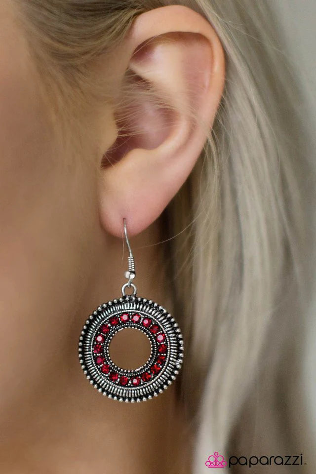 Paparazzi Earring ~ I WHEEL Survive - Red