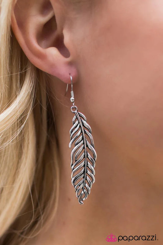 Paparazzi Earring ~ Prepare For Take Off - Silver