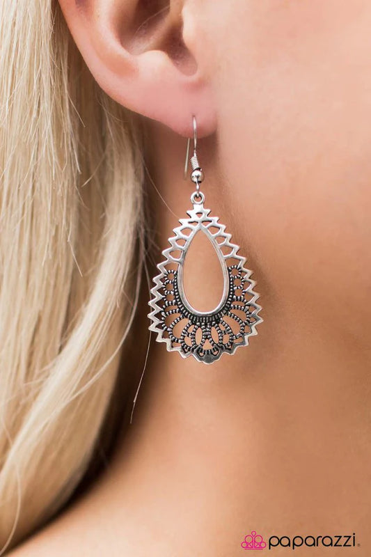 Paparazzi Earring ~ Radiant Rapture - Silver