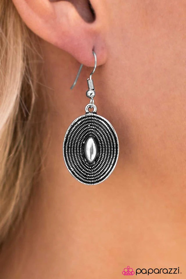 Paparazzi Earring ~ Chasing Comets - Silver