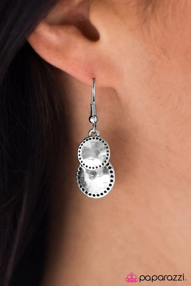 Paparazzi Earring ~ WHEEL-ing and Able - Silver