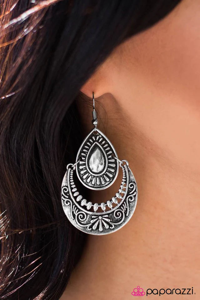 Paparazzi Earring ~ Trials and TRIBAL-ations - Silver