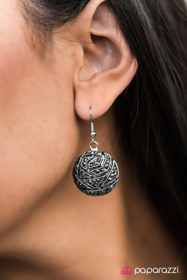 Paparazzi Earring ~ Live Dangerously - Silver