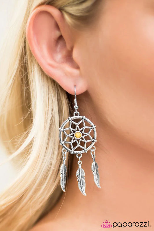 Paparazzi Earring ~ How Dreamy - Yellow