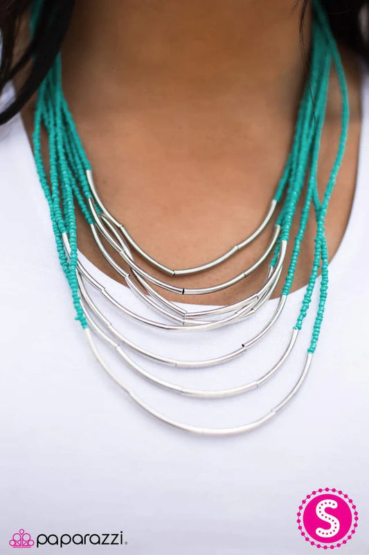 Paparazzi Necklace ~ Living The GLEAM - Blue