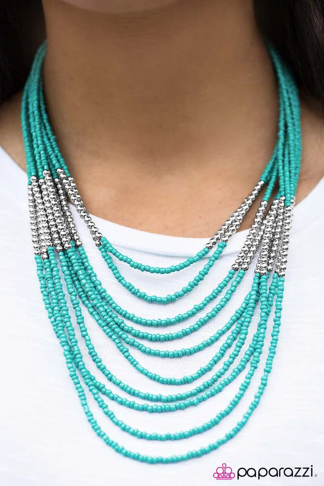 Collar Paparazzi ~ Get With The BEAD - Azul