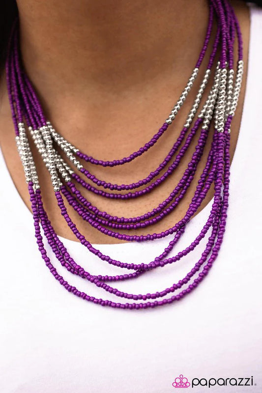 Collar Paparazzi ~ Get With The BEAD - Púrpura