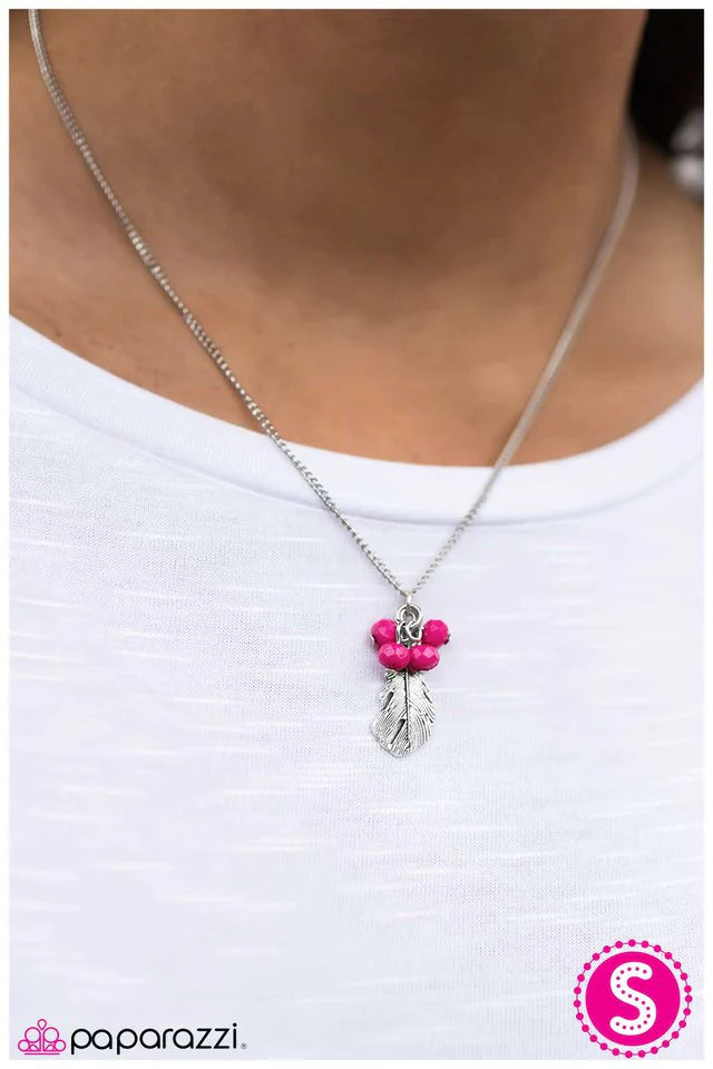 Paparazzi Necklace ~ Watch Me Soar - Pink