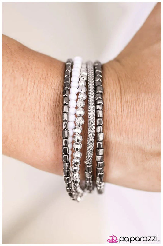 Paparazzi Bracelet ~ All The Rage - White