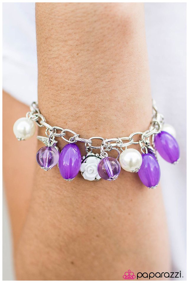 Paparazzi Bracelet ~ Love Doves - Purple