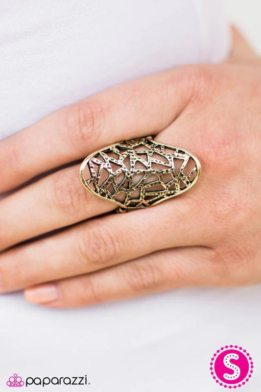 Paparazzi Ring ~ Crash and Burn - Brass