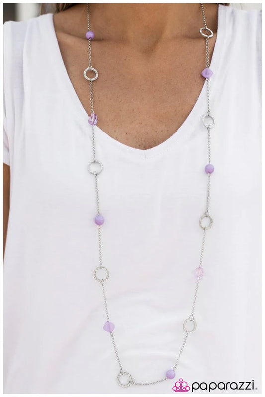 Paparazzi Necklace ~ Get Your Glow On - Purple