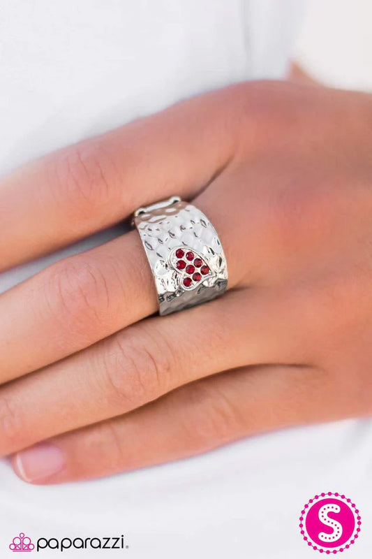 Paparazzi Ring ~ March To Your Own HEART Beat - Red