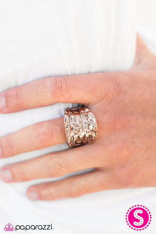 Paparazzi Ring ~ Checkerboard Chic - Copper