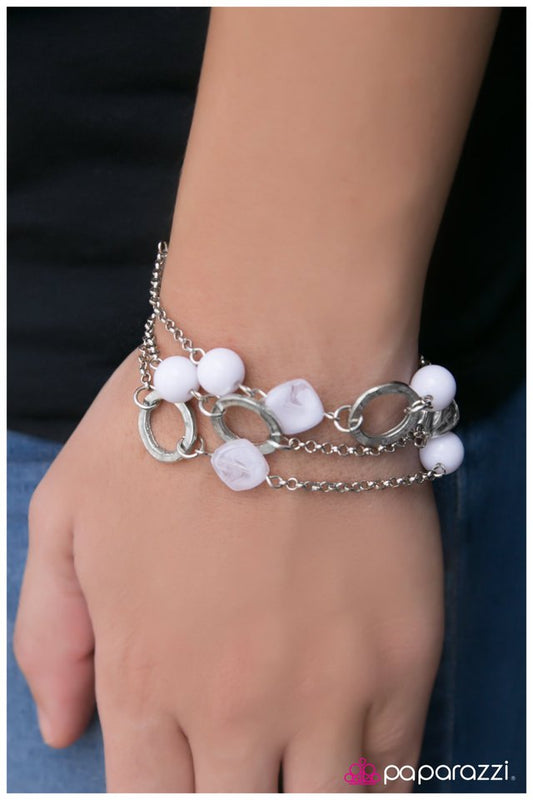 Paparazzi Bracelet ~ In The Glow - White