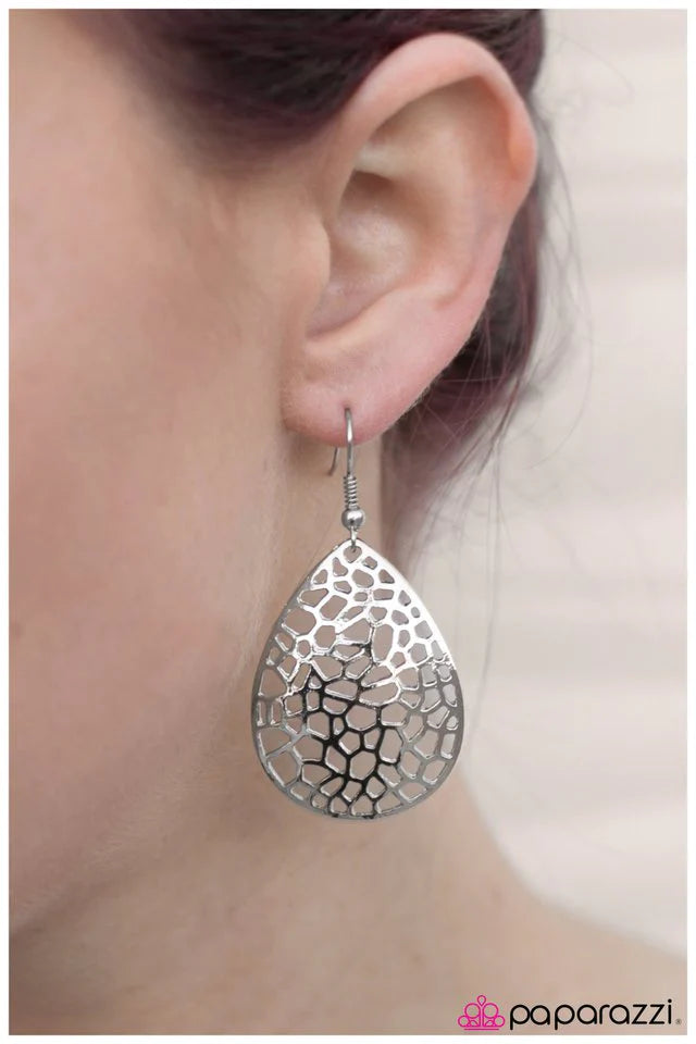 Paparazzi Earring ~ Make It Or Break It - Silver