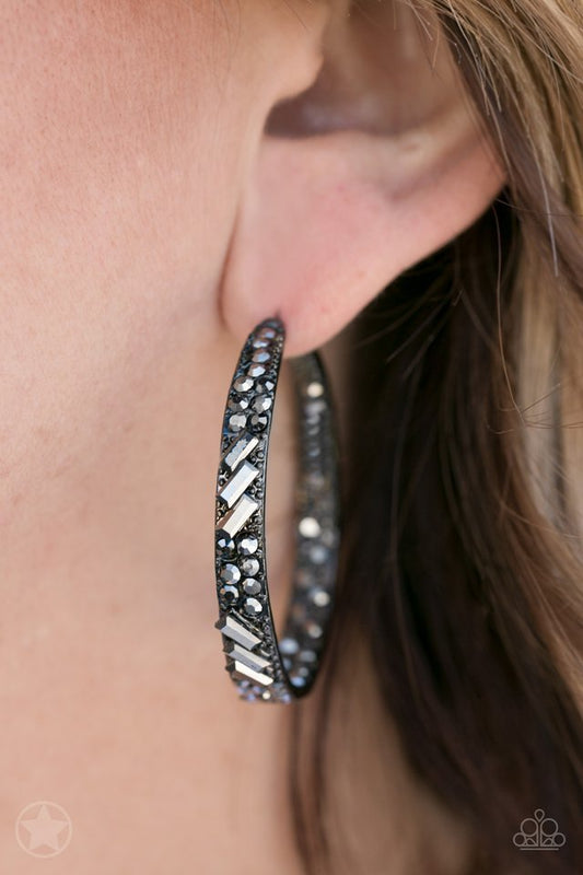 GLITZY By Association - Black - Paparazzi Earring Image