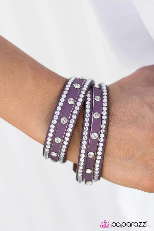 Paparazzi Bracelet ~ Glitter Band - Purple