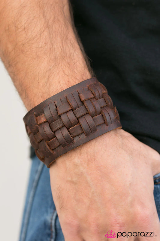 Paparazzi Bracelet ~ Hustle and Hit  - Brown