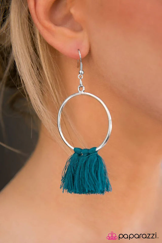 Pendiente Paparazzi ~ Borla Tango - Azul